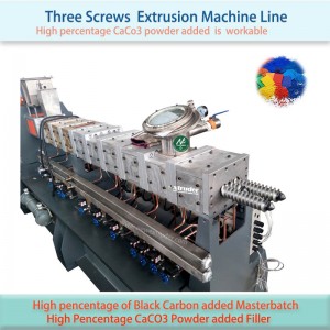 Extrusora de plástico de três parafusos Máquina extrusora de parafuso triplo máquina extrusora de lote mestre de enchimento