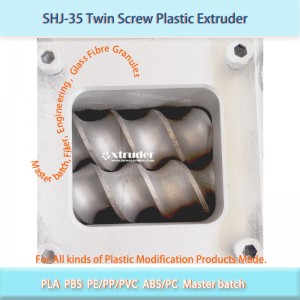 Extrusora de masterbatch de color, máquina extrusora de plástico con alimentador lateral, serie SHJ35